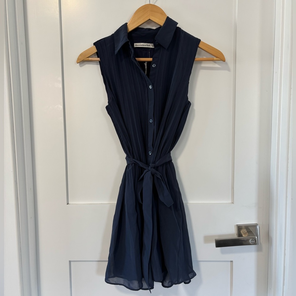 Abercrombie & Fitch Navy Blue Collared Dress XXSP
